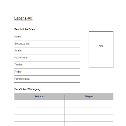 Lebenslauf-Vordruck: Zum Downloaden und Ausfüllen