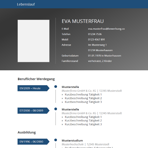 114 Lebenslauf Muster Vorlagen Kostenlos Als Download